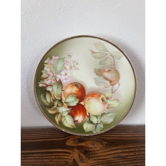 Antique Thomas Sevres Bavaria Murillo Handpainted Fruit Plate Signed “Kent” 8.5” - Picture 2 of 7